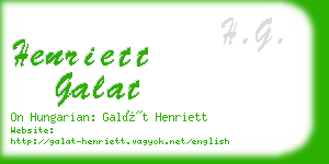henriett galat business card